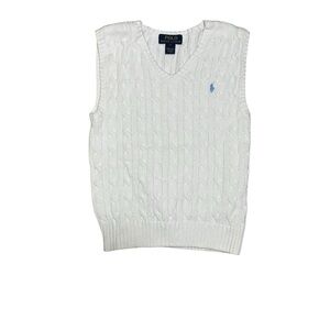 Polo Ralph Lauren Boys Cream Cable-Knit Cotton Sweater Vest